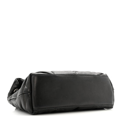 Saint Laurent Lambskin Quilted Metal Small Loulou Puffer Monogram Chain Satchel  Black 4 of 14