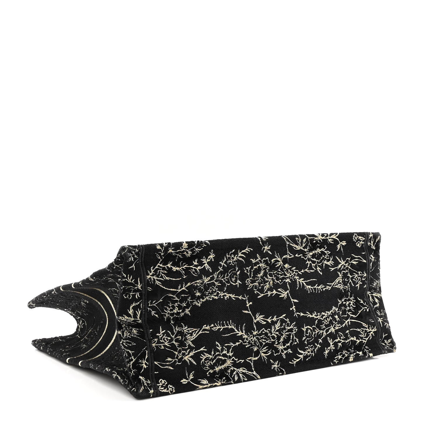 Velvet Jardin d'Hiver Embroidered Large Book Tote Black Gold