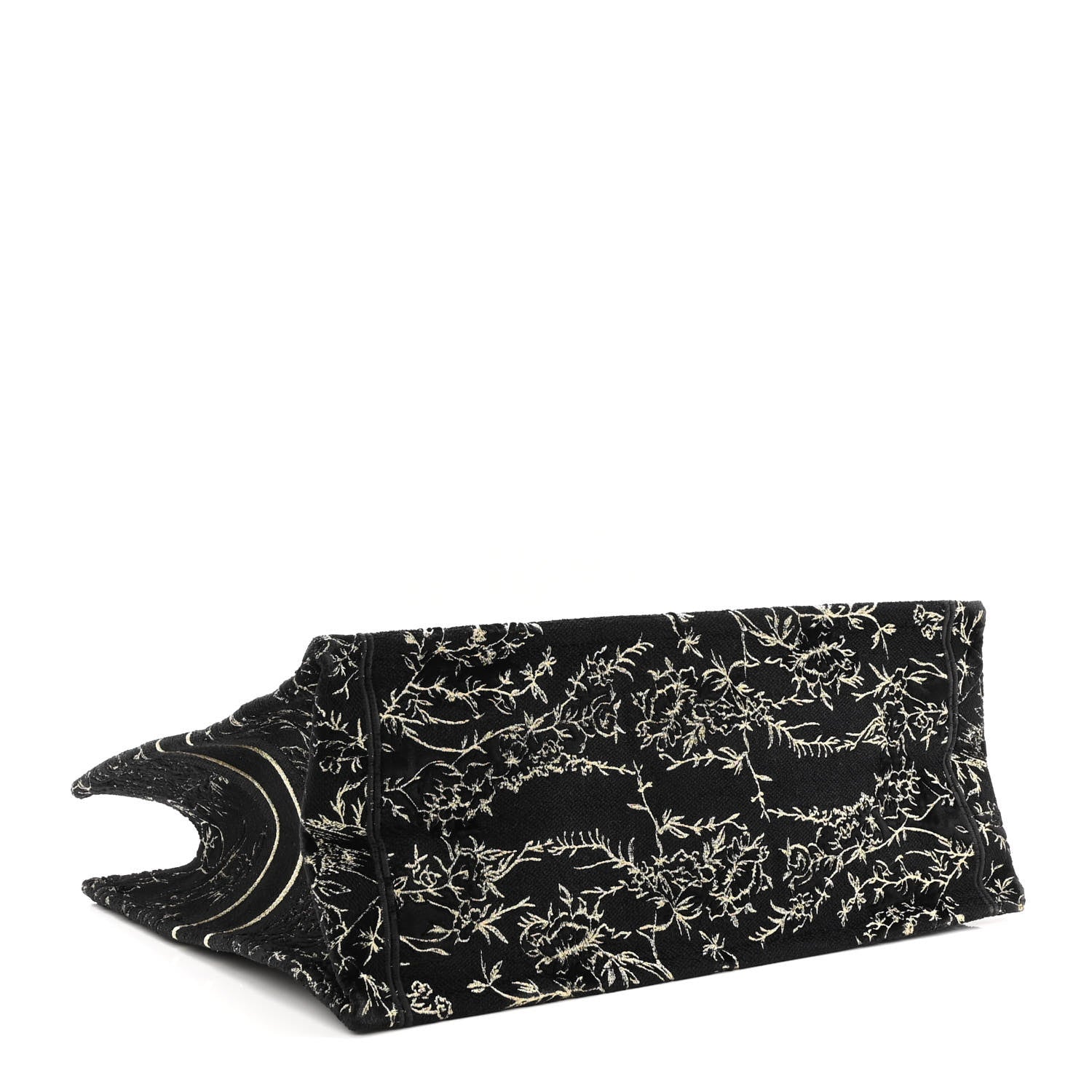 Christian Dior Velvet Jardin d'Hiver Embroidered Large Book Tote Black Gold 4 of 10