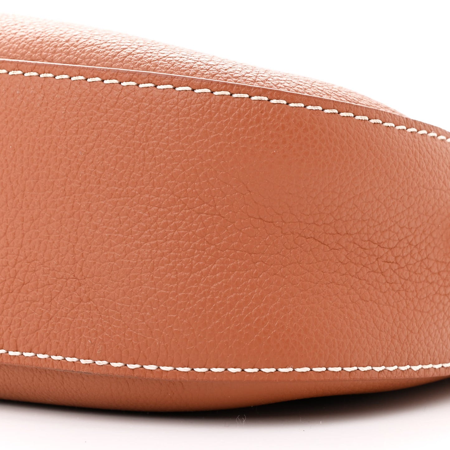 Grained Calfskin Low Key Shoulder Bag Cognac