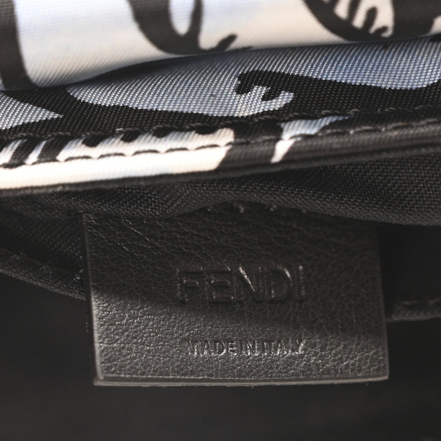 Fendi X JOSHUA VIDES Nylon Flower Clouds Print Mini Belt Baguette White Celeste Black 6 of 10