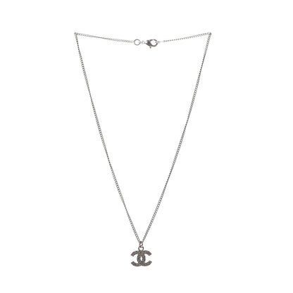 Chanel Crystal Timeless CC Necklace Silver 3 of 5