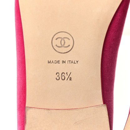 Chanel Velvet Cap Toe Ballerina Flats 36.5 Pink 6 of 8