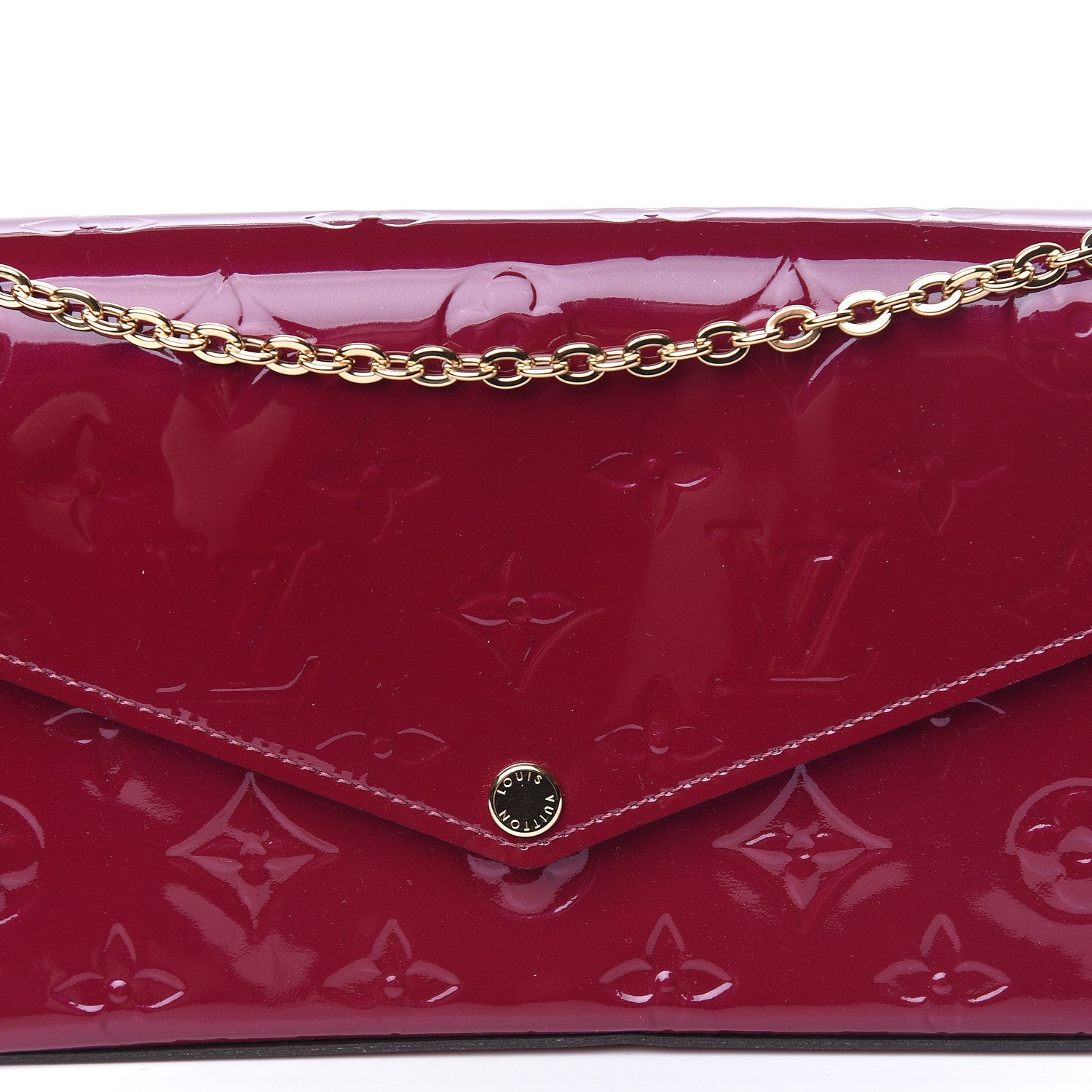 Louis Vuitton Vernis Felicie Chain Wallet Magenta 11 of 13