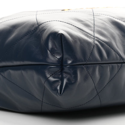Chanel Shiny Calfskin Quilted Chanel 22 Navy Blue 10 of 12