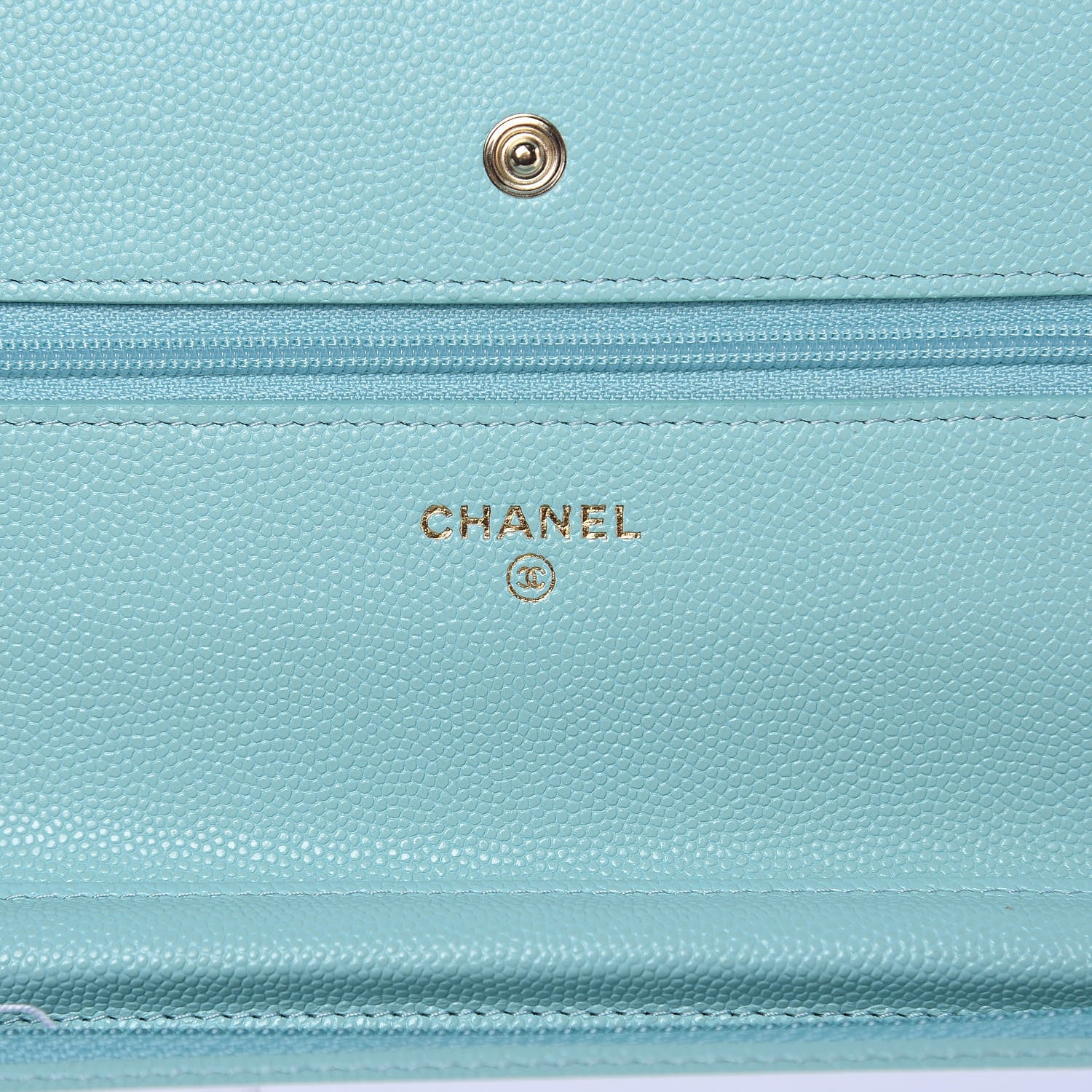 Chanel Caviar Quilted Wallet On Chain WOC Light Blue 6 of 11