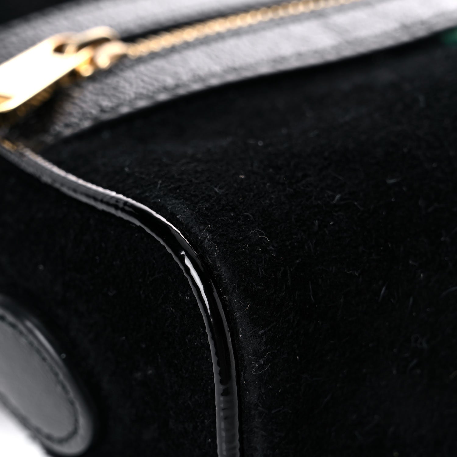 Gucci Suede Patent Web Mini Ophidia Shoulder Bag Black 8 of 14
