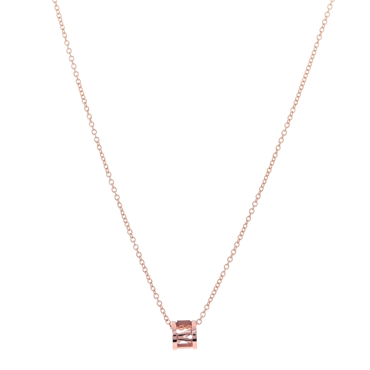 Tiffany 18K Rose Gold Atlas Open Pendant Necklace 3 of 6