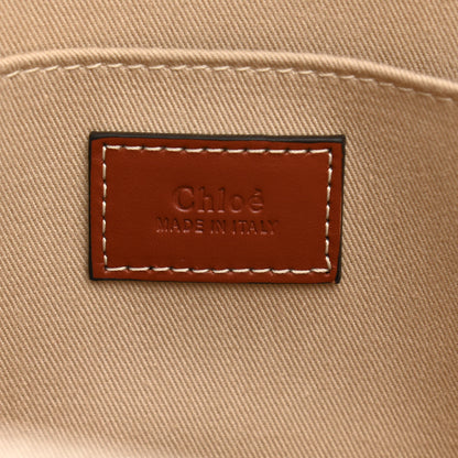 Chloe Cotton Calfskin Medium Woody Ribbon Tote White Brown 6 of 11