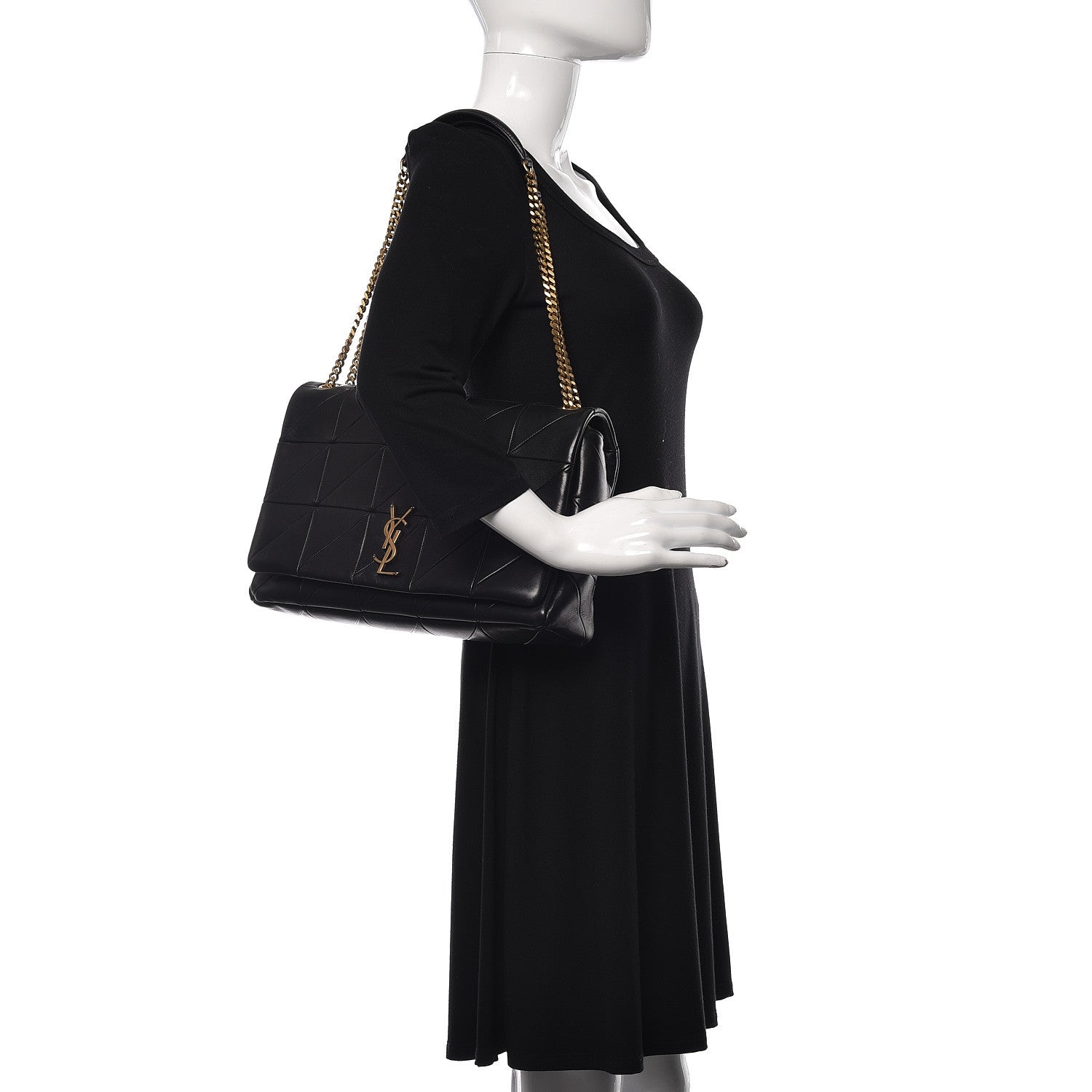 Saint Laurent Lambskin Patchwork Monogram Large Jamie Black 2 of 9