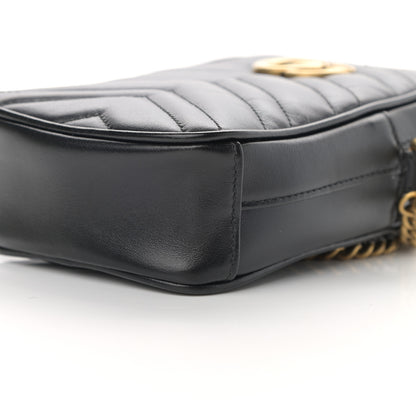 Gucci Calfskin Matelasse Mini GG Marmont Crossbody Bag Black 10 of 12