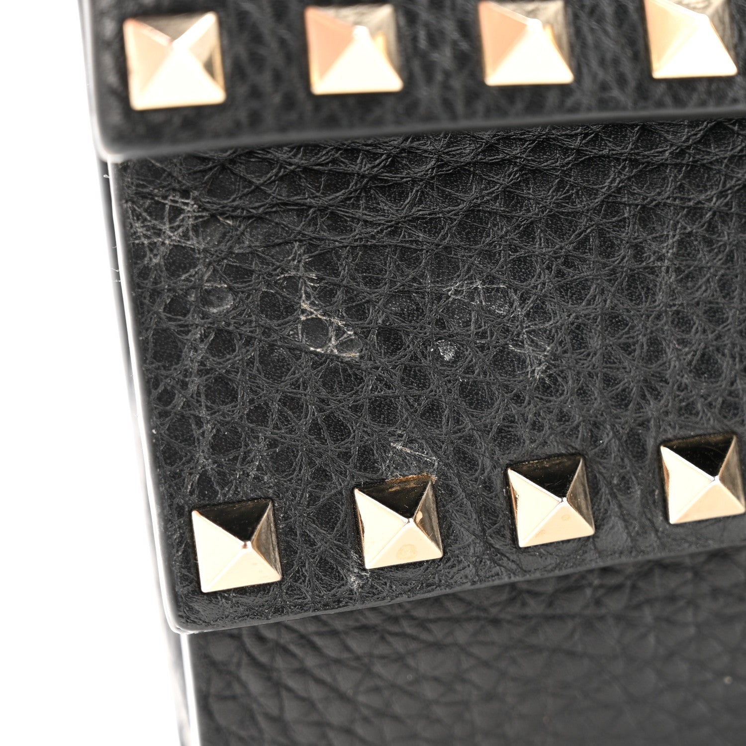 Valentino Garavani Grainy Calfskin Rockstud Double Flap Crossbody Bag Black 11 of 12
