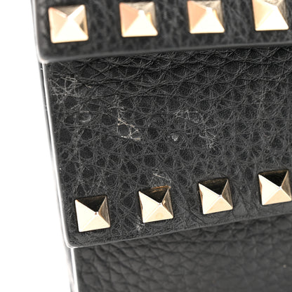 Valentino Garavani Grainy Calfskin Rockstud Double Flap Crossbody Bag Black 11 of 12