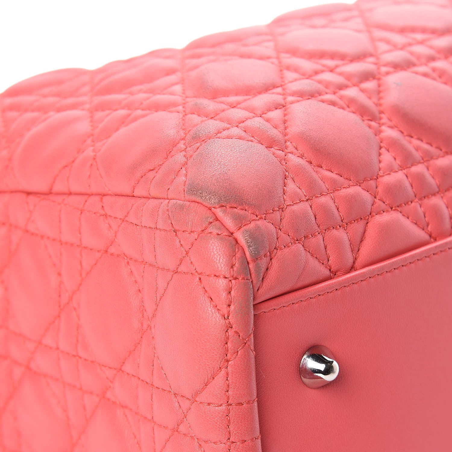 Christian Dior Lambskin Cannage Large Dior Soft Shopping Tote Coral 15 of 18