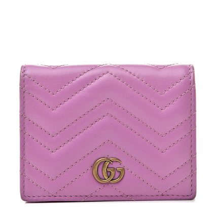 Gucci Calfskin Matelasse GG Marmont Card Case Candy Mousse 1 of 12