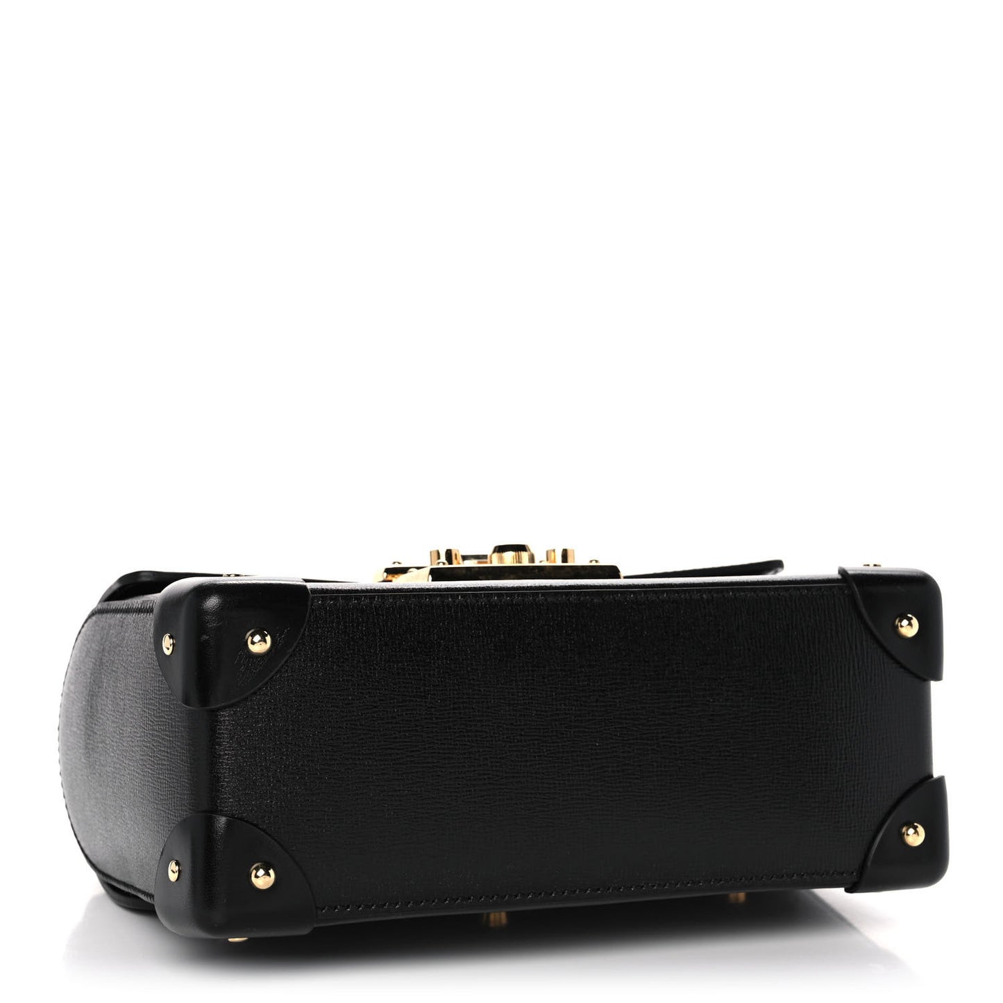Calfskin Small Padlock Bamboo Shoulder Bag Black
