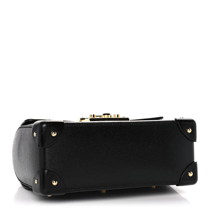 Gucci Calfskin Small Padlock Bamboo Shoulder Bag Black 4 of 11