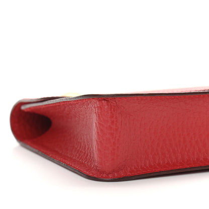 Hermes Taurillon Clemence Pochette Green Belt Bag Rouge Vif 7 of 9