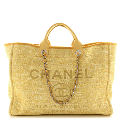 Chanel Woven Straw Raffia Large Deauville Tote Light Yellow 1 of 9