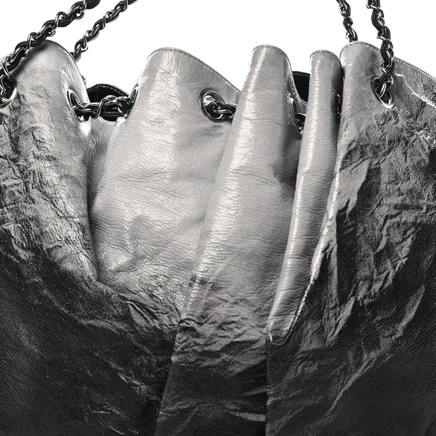 Vinyl Quilted Melrose Degrade Tote Black