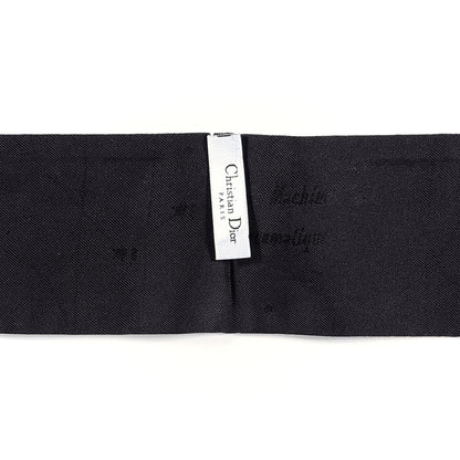 Christian Dior Silk Zodiac Mitzah Scarf White Black 5 of 5