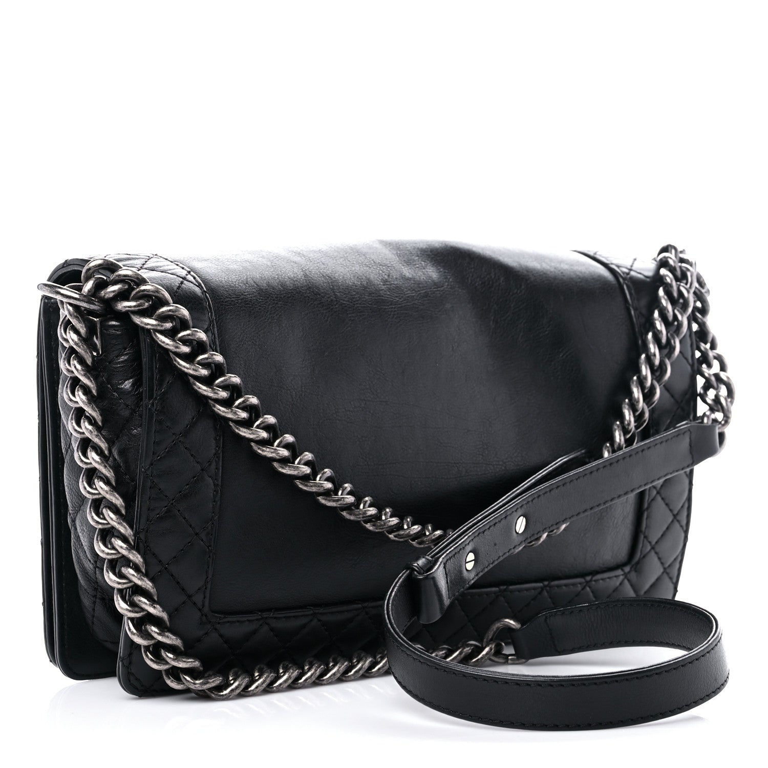 Chanel Calfskin New Medium Boy Reverso Flap Black 3 of 15