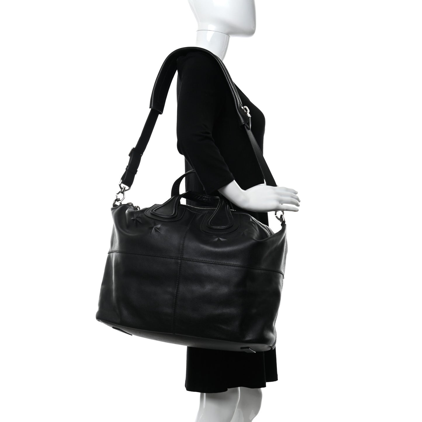 Calfskin Star Embossed Studded Nightingale