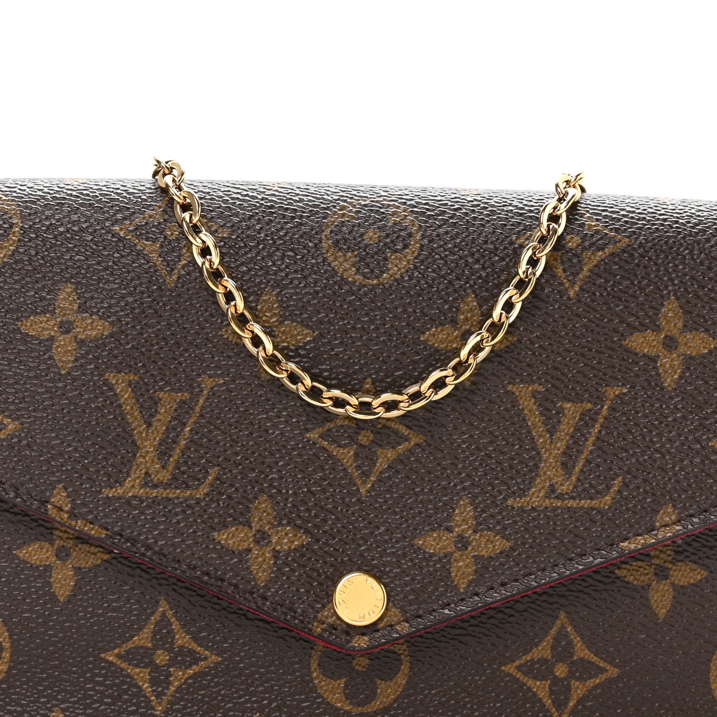 Monogram Pochette Felicie Chain Wallet Fuchsia