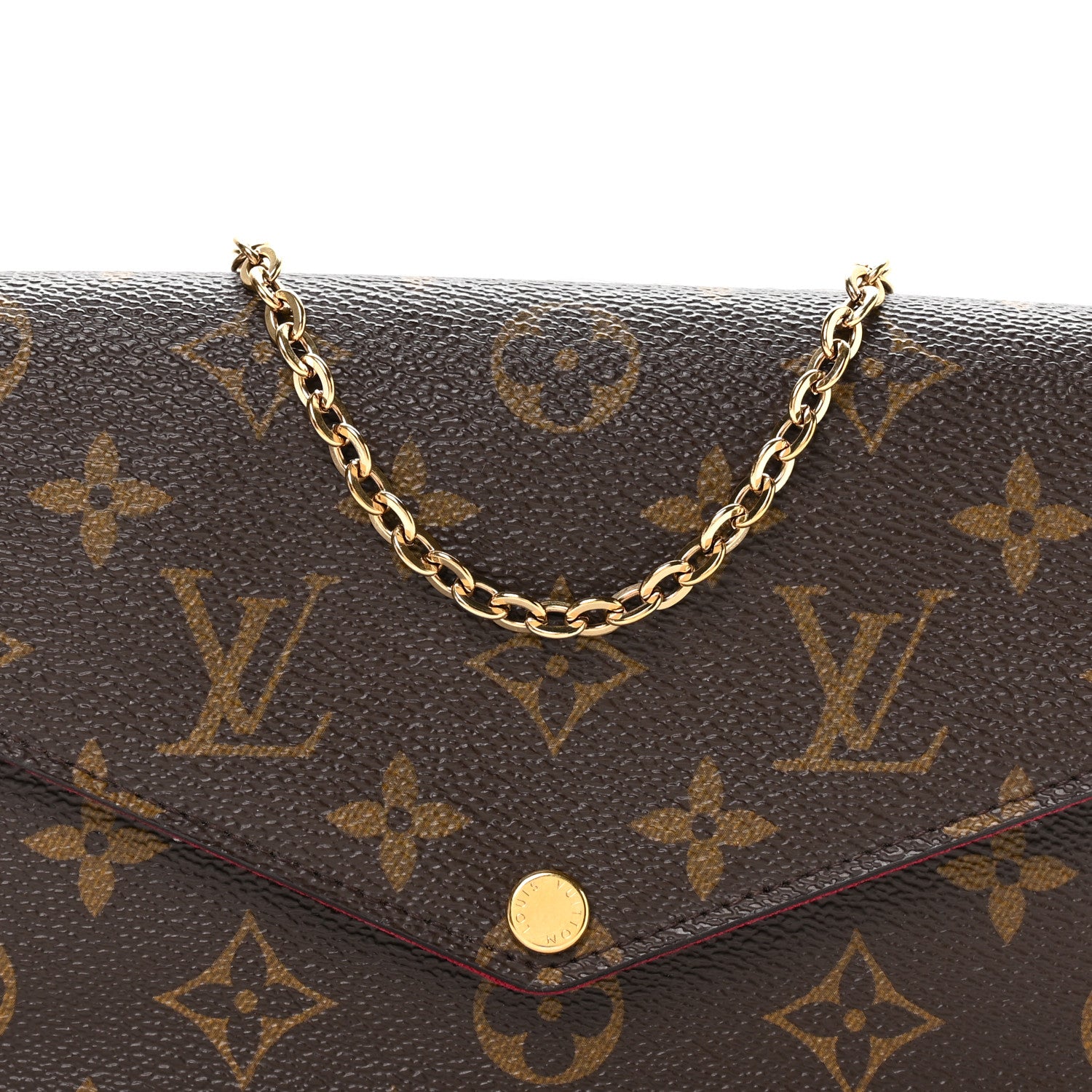 Louis Vuitton Monogram Pochette Felicie Chain Wallet Fuchsia 10 of 12