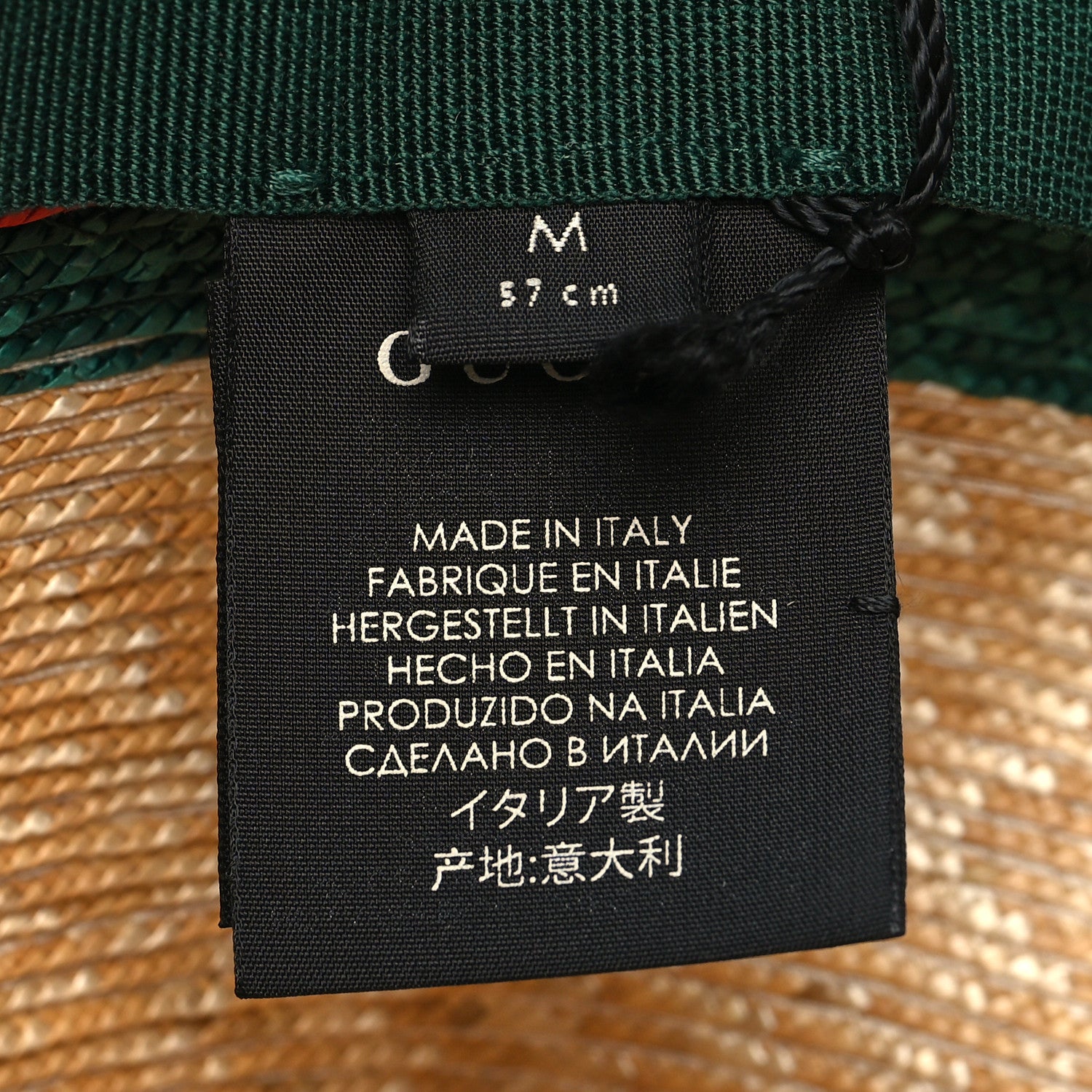 Gucci Abaca Straw Web Fedora Hat M 8 of 8