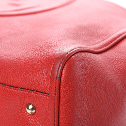 Gucci Pebbled Calfskin Large Soho Shoulder Bag Red 10 of 17