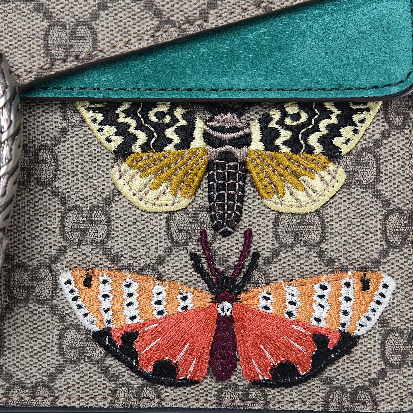 GG Supreme Monogram Willow Hill Embroidered Small Dionysus Shoulder Bag Emerald