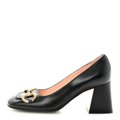 Gucci Malaga Kid Horsebit 75mm Pumps 37.5 Black 1 of 10
