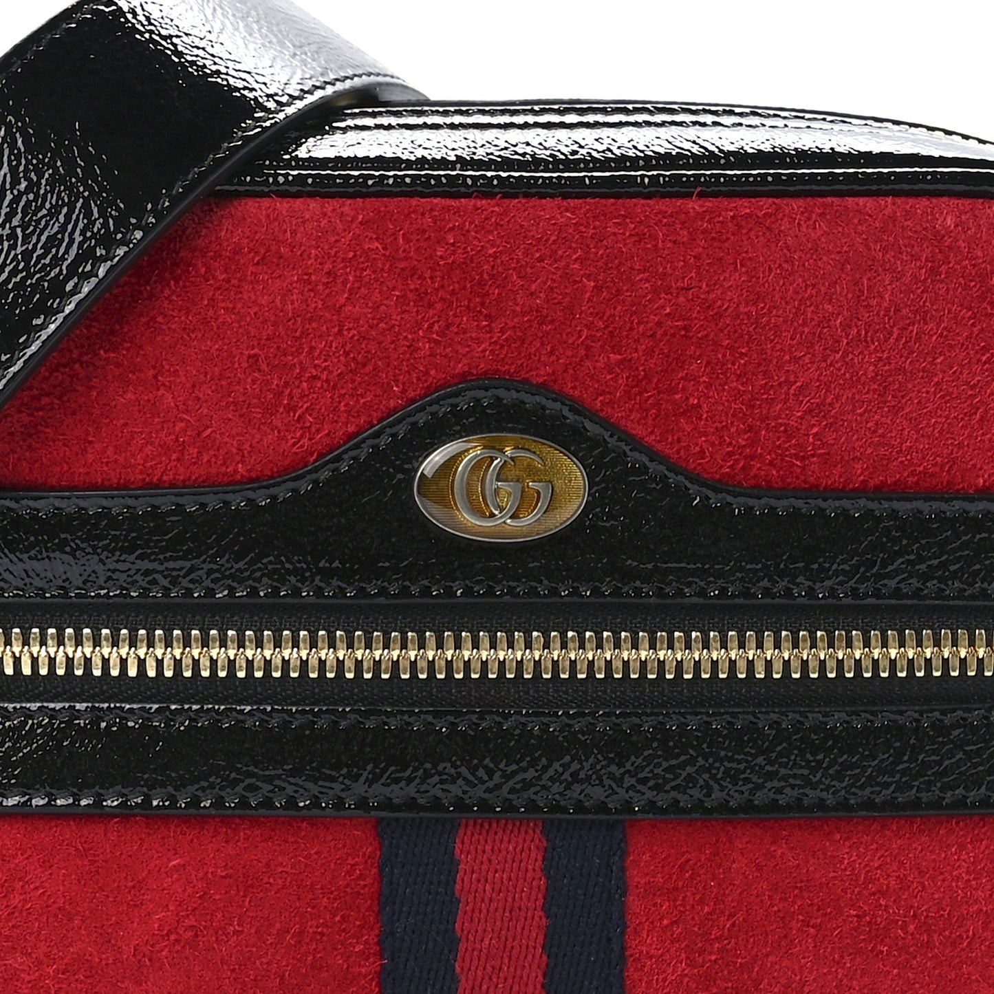 Suede Small Ophidia Belt Bag Hibiscus Red