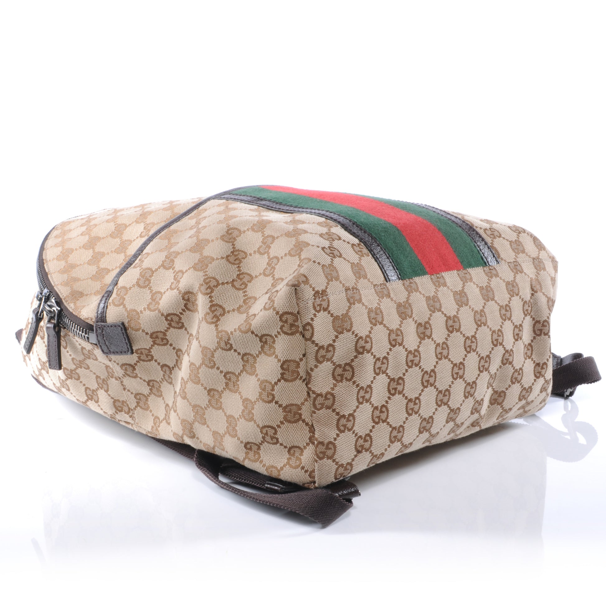 Gucci GG Monogram Web Medium Classic Backpack Brown 4 of 7