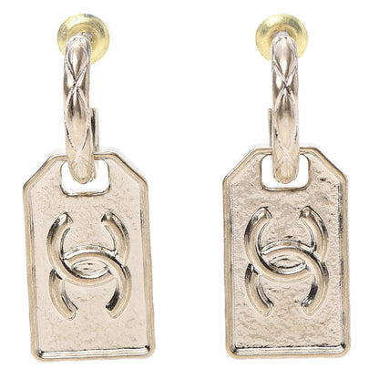 Chanel CC Tag Drop Earrings Gold 1 of 5