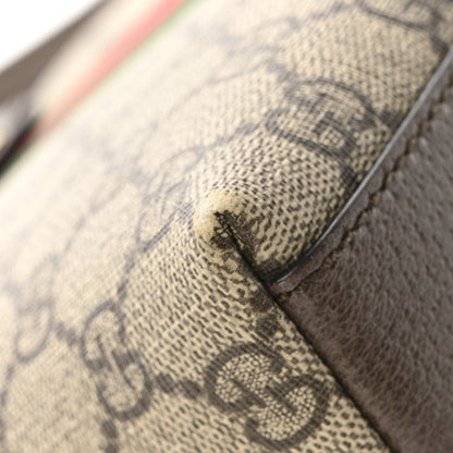 Gucci GG Supreme Monogram Textured Dollar Calfskin Web Small Ophidia Dome Shoulder Bag Beige Ebony New Acero 12 of 12
