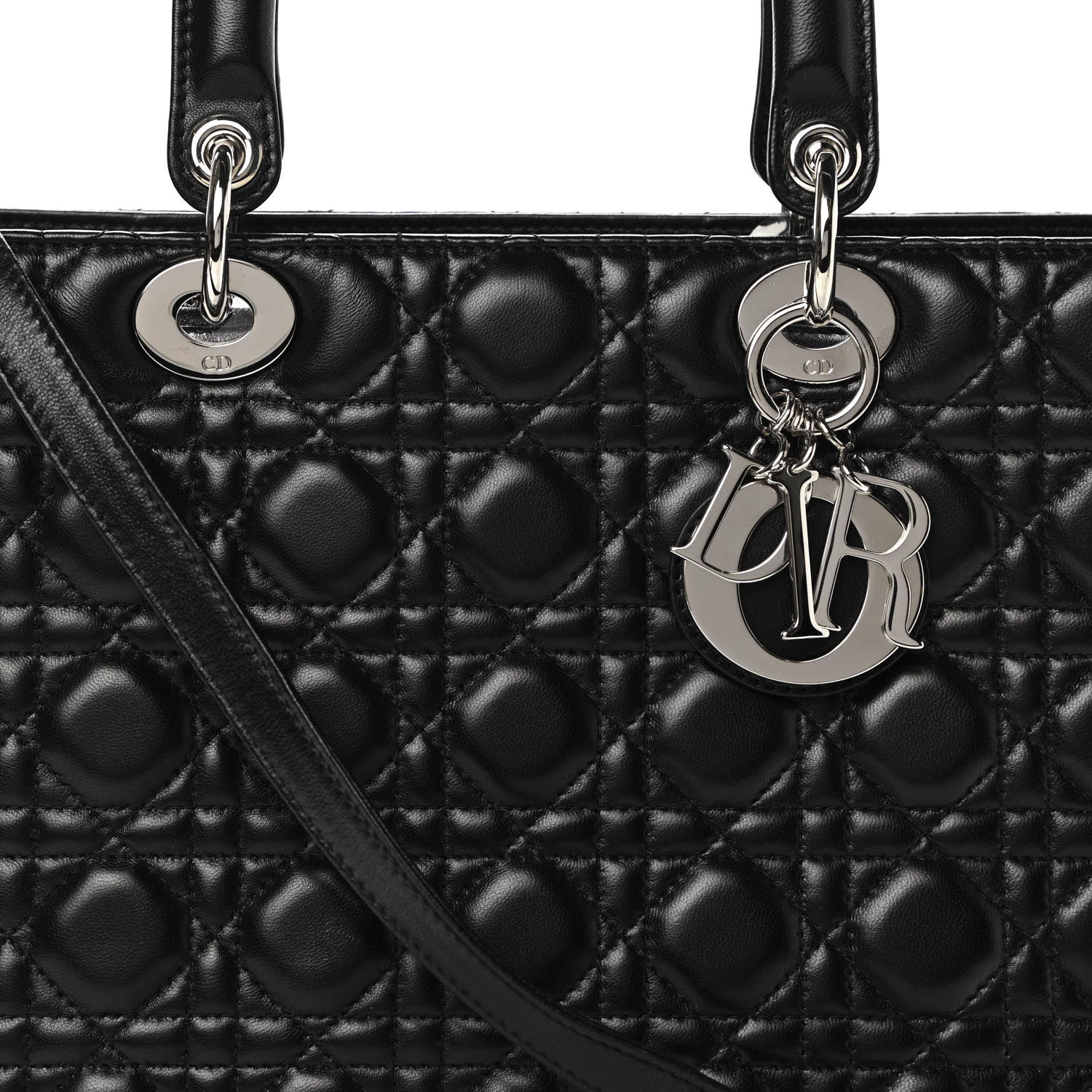 Christian Dior Lambskin Cannage Large Lady Dior Black 8 of 11