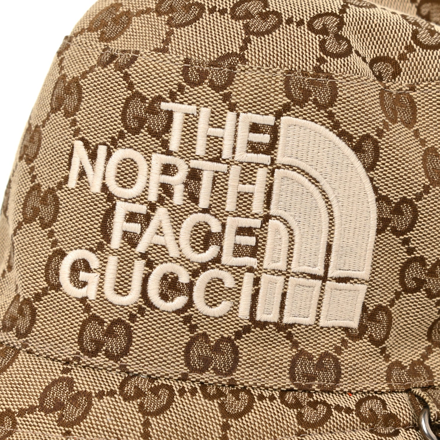 Gucci X NORTH FACE Canvas GG Monogram Reversible Hat S Beige Deep Orange 8 of 9