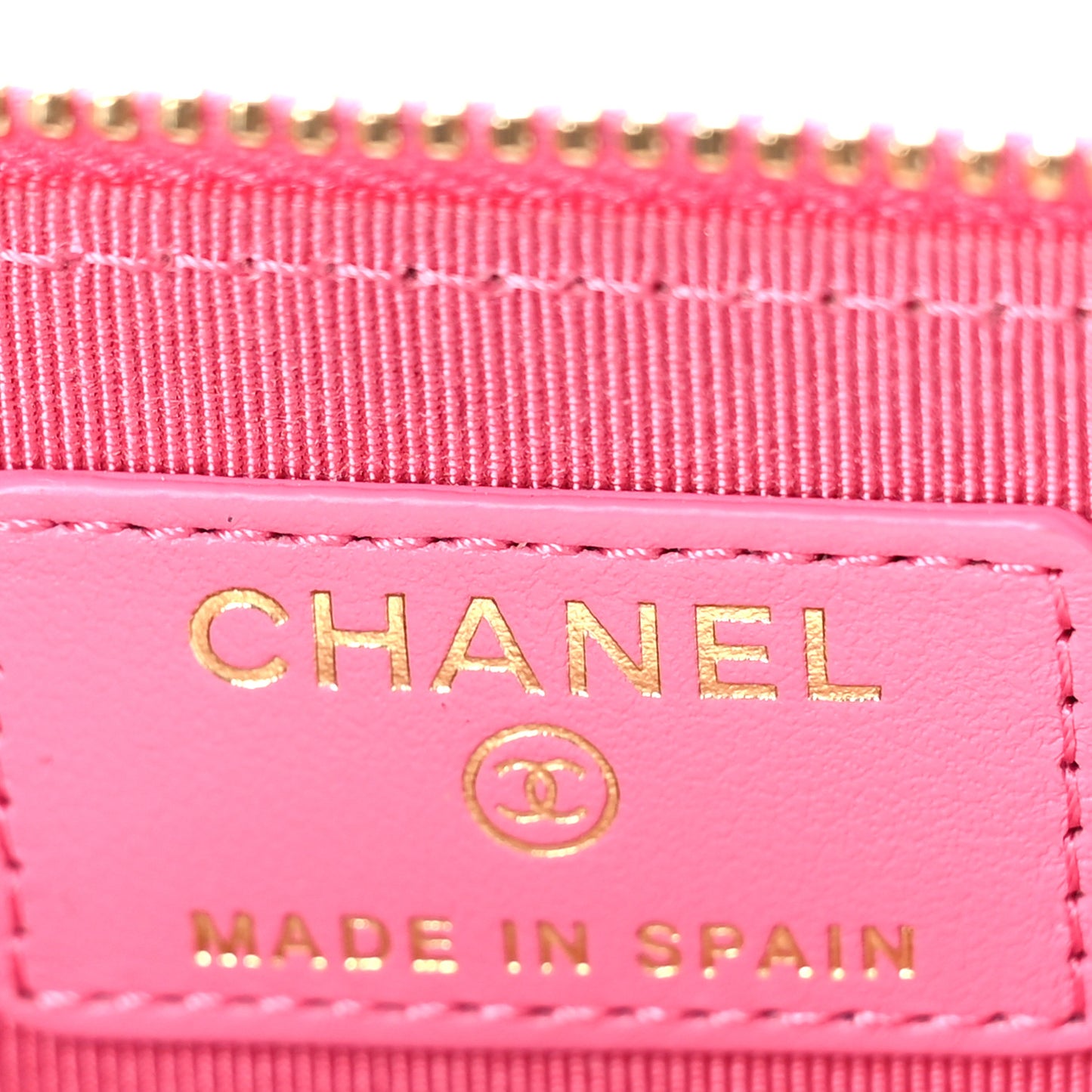 Caviar Quilted Zip Coin Purse Pink