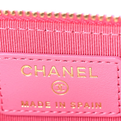 Chanel Caviar Quilted Zip Coin Purse Pink 6 of 10