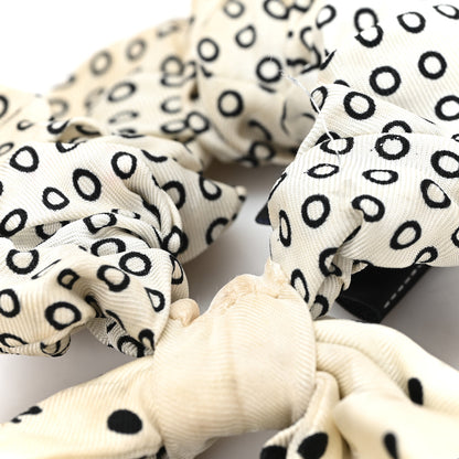 Chanel Silk CC Twilly Hair Tie Ivory Black 4 of 4