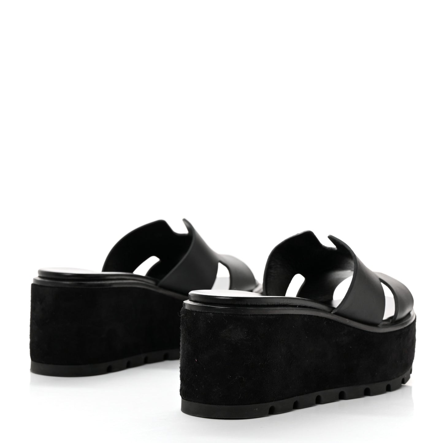 Calfskin Suede Eze 30 Sandals 36 Black
