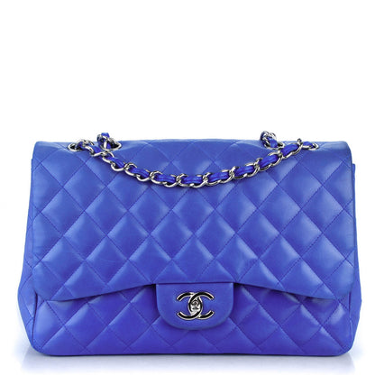Chanel Lambskin Quilted Jumbo Single Flap Blue 1 of 10