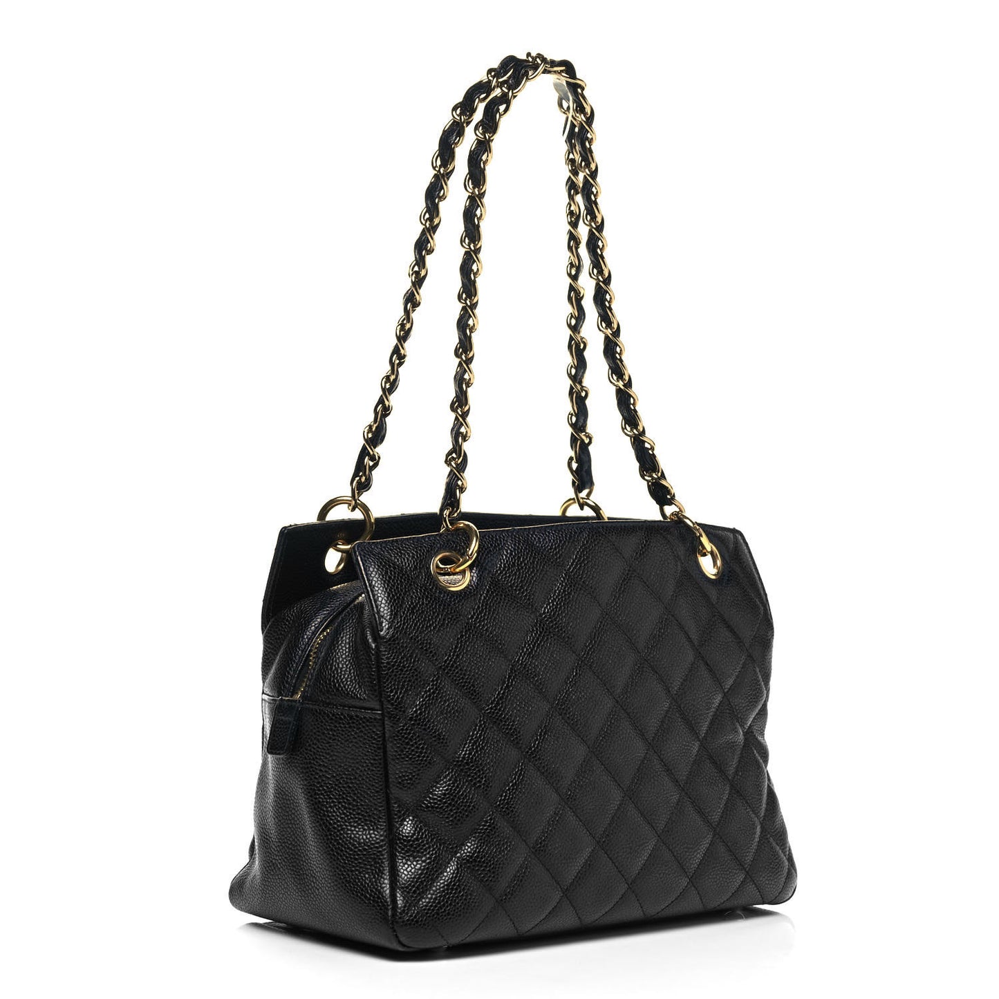 Caviar Quilted Petit Timeless Tote PTT Black