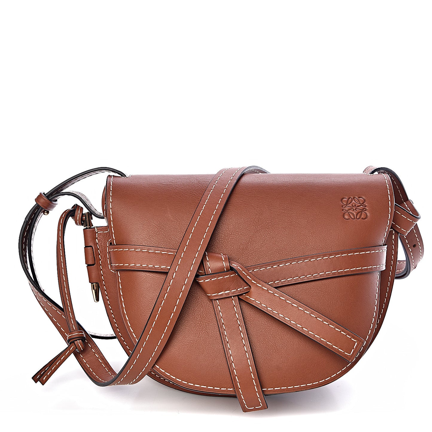 Calfskin Small Gate Crossbody Bag Rust