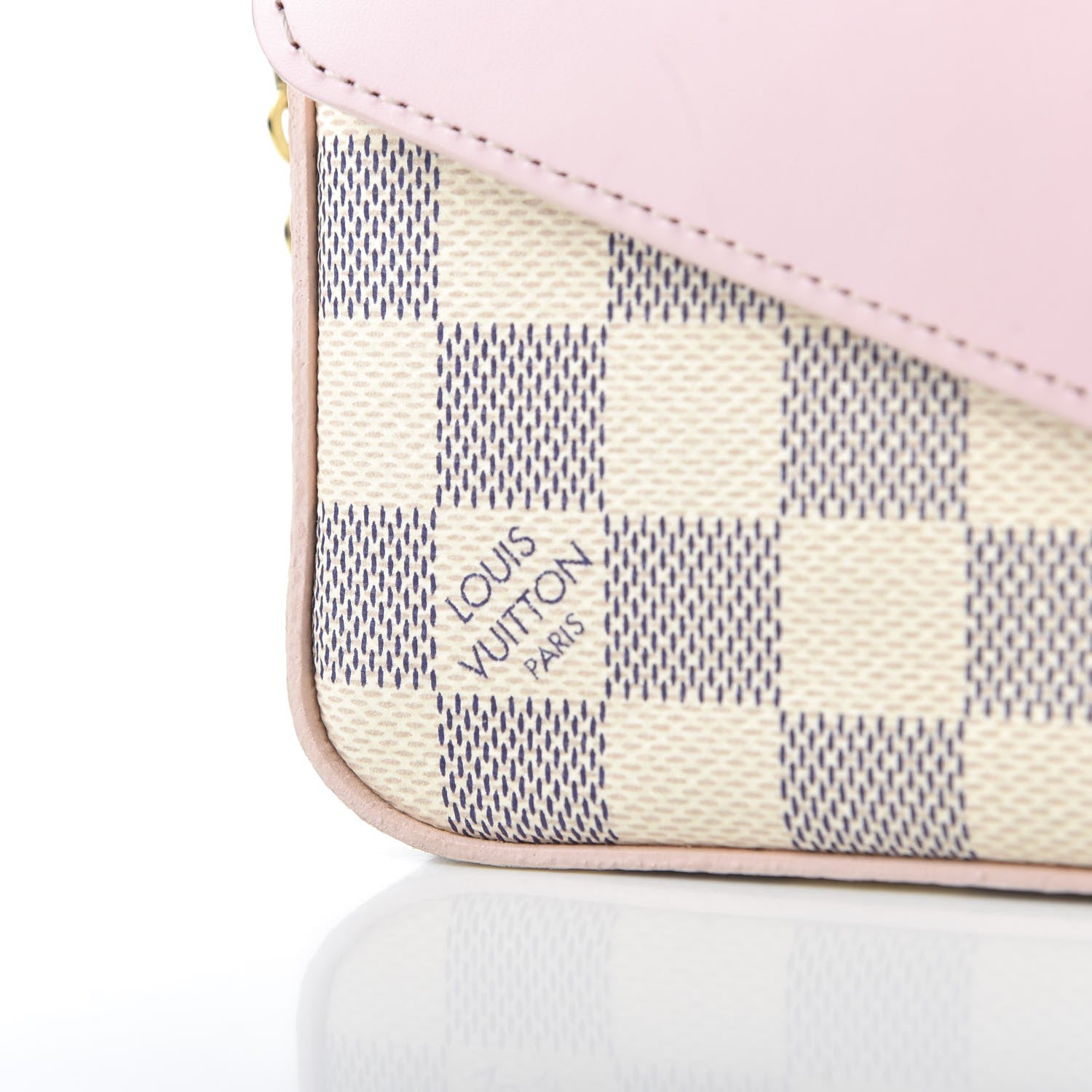 Louis Vuitton Damier Azur Calfskin Pochette Felicie Eau de Rose 9 of 9