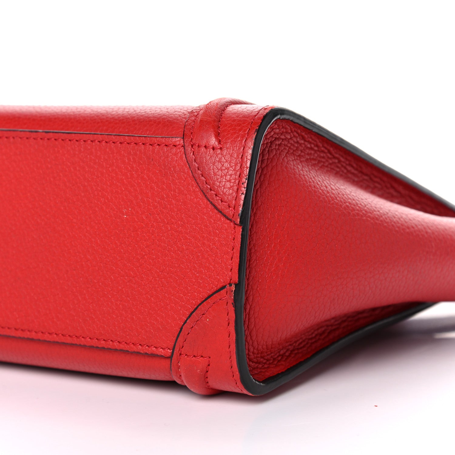 Celine Drummed Calfskin Nano Luggage Red 9 of 27