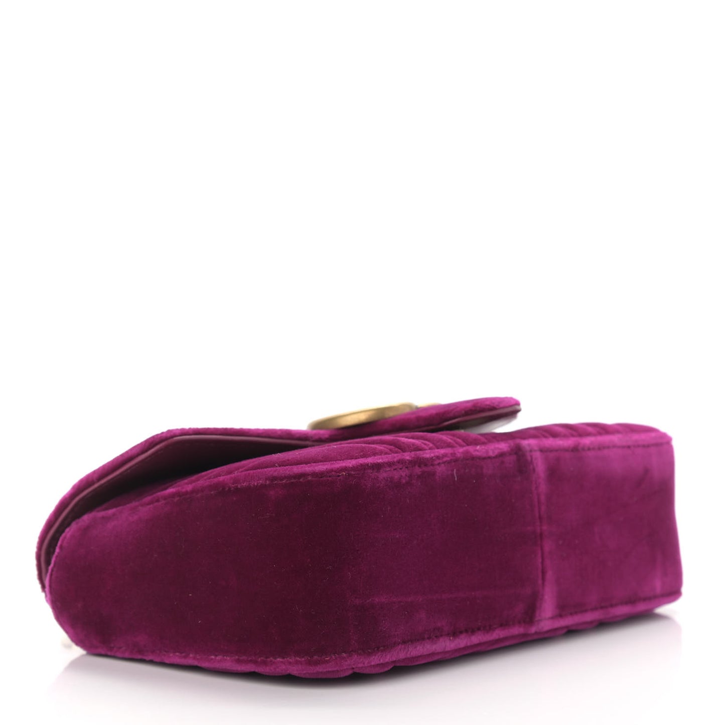 Velvet Matelasse Mini GG Marmont Shoulder Bag Fuchsia Violet Cyclamen