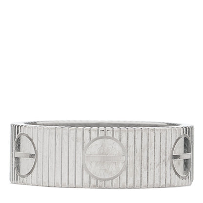 Cartier 18K White Gold 6.5mm LOVE Unlimited Ring 53 6.5 1 of 5